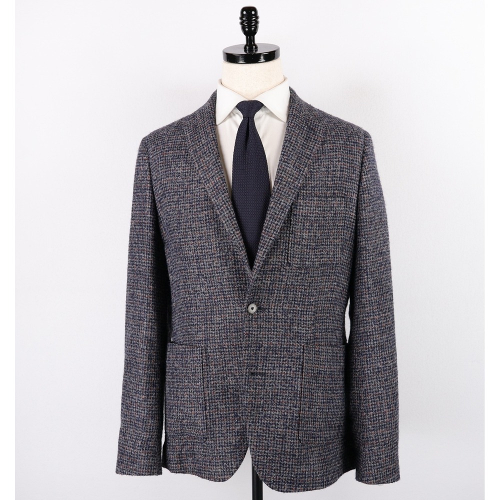 Lanificio Fortex Wool Blend Unstructured Sport Coat 40R Perry Ellis Blue Gray